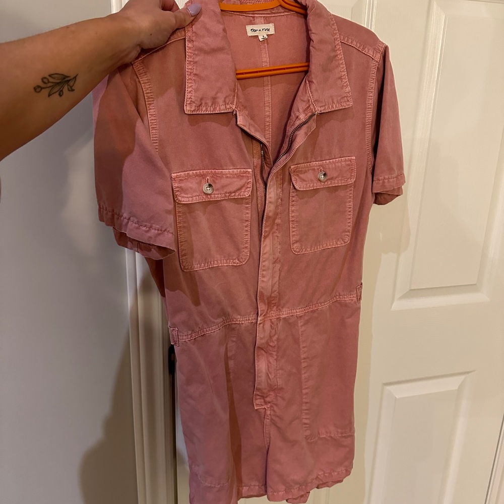Vici Pink Denim Romper